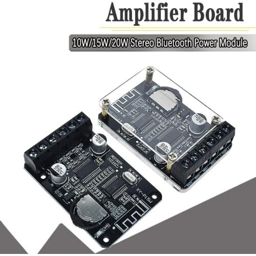 Stereo Bluetooth Power Amplifier Dual-Channel Board 12V 24V 10W 15W 20W Bluetooth Receiver Module for DIY