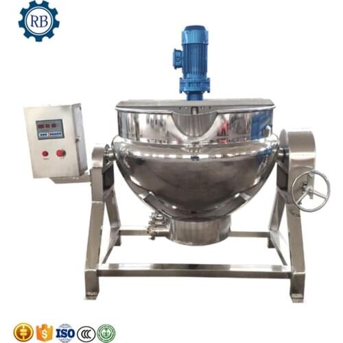 High Capacity cooking kettle electric gas heating agitator jacket kettle 110V Jacketed Cooking Kettle