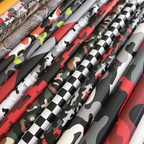 High Quality Printed Graphics Black Gray White Red Camouflage Vinyl Film Sticker DIY Styling For Vehicle Car Wraps Foil Wrapping