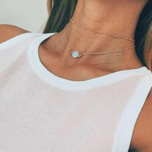 Personality Simplicity grace Popular short style Necklace Women Multilayer Necklace Pendant Tassel Drop Statement Wedding Beach