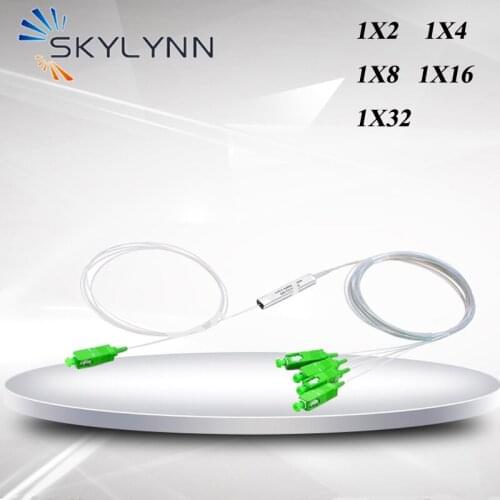 10 PCS SC/APC 1X2 1X4 1X8 1X16 1X32 Steel Tube Micro PLC Splitter With 1 Meter G657A1 0.9mm SM Cable