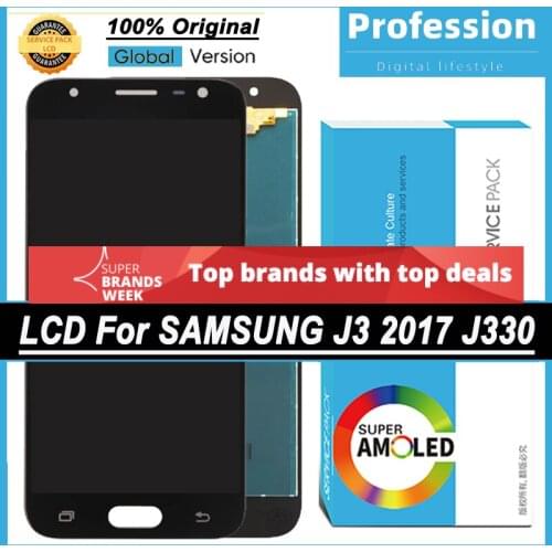 100% Original 5.0'' Display for Samsung Galaxy J3 2017 J330 J330F J3 Pro LCD Touch Screen Digitizer Repair Parts + Service Pack