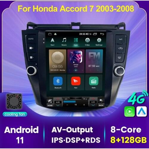 9.7'' 6G 128G Android11 Auto multimedia smart head unit For Honda Accord 7 2003-2008 AV-out put DSP 4G LTE carplay+Auto