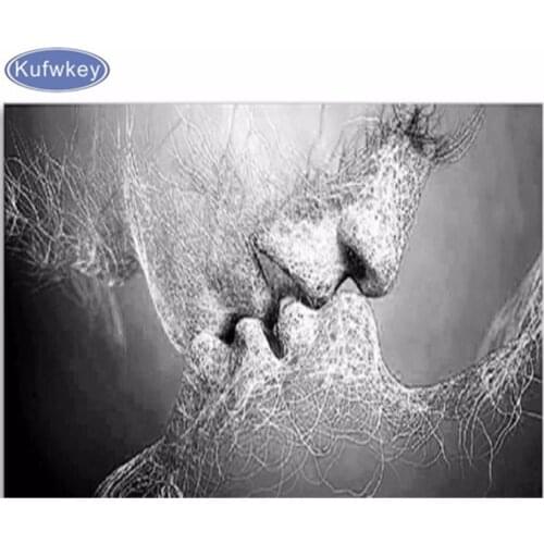 Diamond Embroidery Love kiss 5D DIY Diamond Painting Diamond Painting Cross Stitch Home Decor sticker