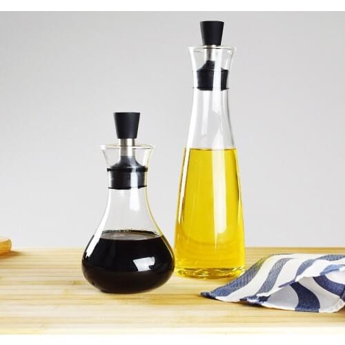 Lead-Free Glass Oil Jug Transparent Borosilicate Sealed Oil Unique Design oil dispenser olive oil bottle gravy boat