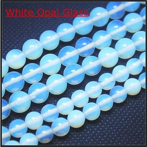 White opal beads glass beads charms jewelry beads findings and components size 4mm 6 mm 8mm 10mm 12mm