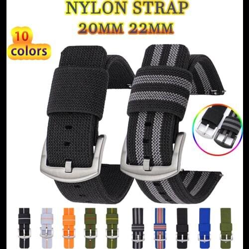 20mm 22mm Quick Release Nylon Watch Band for Galaxy Watch 3 Active 2 Replacement Sport Strap for Samsung Galaxy Watch 41mm 45mm
