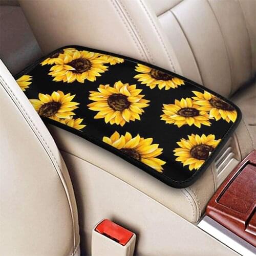 Sunflower Auto Center Console Cover Soft Car Armrest Cushion Accessories Seat Fit Most Cars For Jeep Compass Kia rio 3 4 Volvo