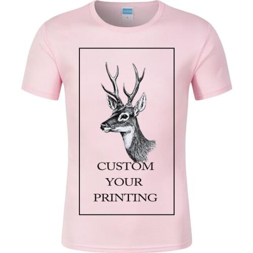 Printed Custom T-Shirts Men Fashion Print Own Design Brand Logo Photo Summer Short Sleeve O-neck Tee Shirt Wholesale Unisex Tops