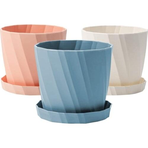 New 3PCS 6.6 Inch Plant Pot Plastic Planter Colorful Succulent Pots, Plant Pots with Drainage Holes Pot for Indoor Outdoor