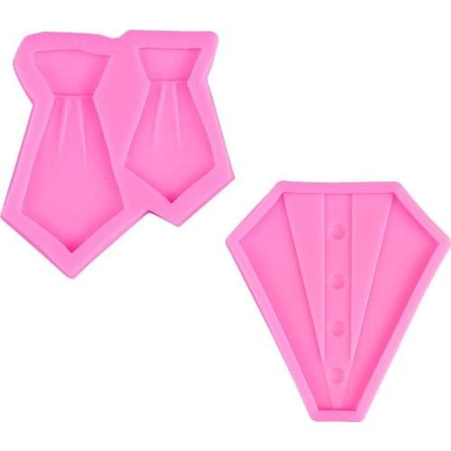 Used For Wedding Cake Decoration Tool Bow Tie Silicone Molds Pink Food Grade Chocolate Mold Diy Biscuit Cake Insert Card