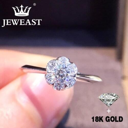 Natural Diamond 18K Gold Pure Gold Ring Beautiful Gemstone Ring Good Upscale Trendy Classic Party Fine Jewelry Hot Sell New 2020