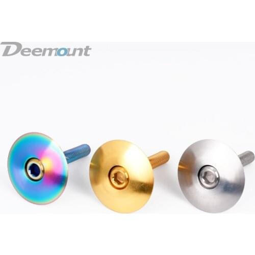 Deemount 1 Set Bicycle Headset Cap for 1 1/8" Tube Stem Top Titanium Alloy Lid Cover W/ Bolt M6*35 Three Colors for Option
