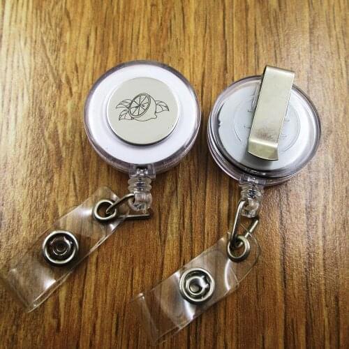 Lemon ID Badge Reel gift for him/her friend family retractable recoil id badge holder work fun
