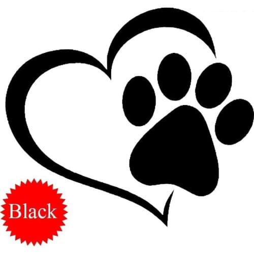Cute Dog Paw with Peach Heart Car Sticker Cartoon Animal Adopt Dog Cat Love Pet Car Decal 3D Animal Dog Foot Prints Footprint