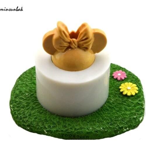 Minsunbak Cute Elephant Mouse Head DIY Silicone Straw Cover Mold Sugarcraft Handmade Epoxy Mold