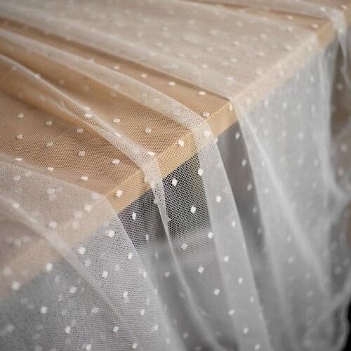 Fashionable Small Dot Stretch Mesh Lace Fabric Jacquard Net Fabric Clothing Bottoming Shirt Girl‘s Tulle Skirt Wedding Dress