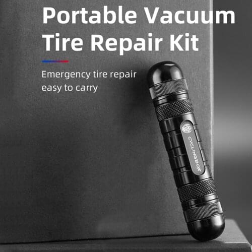 CYCLINGBOX Aluminum Alloy Bicycle Tubeless Tire Repair Kit Portable Bike Bicycle Wheel Tyre Puncture Sealant Rubber Stripes Tool