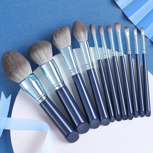 Makeup Brushes Tool Set 11Pcs Sky Blue Cosmetic Powder Eye Shadow Foundation Blush Blending Cosmetic Beauty Tool