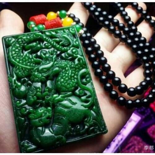 Natural dragon essence tiger fierce pendant Dragon Phoenix brand sweater chain + rope necklace
