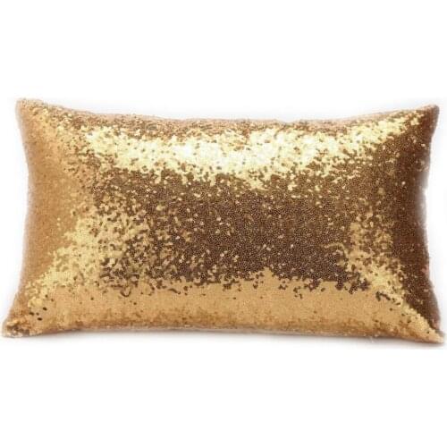 Glitter Pillowcase Solid Color Gold Silver Sequins Bling Throw Pillow Case Sofa Car Home Decoration Cushion Cover Pillowcase