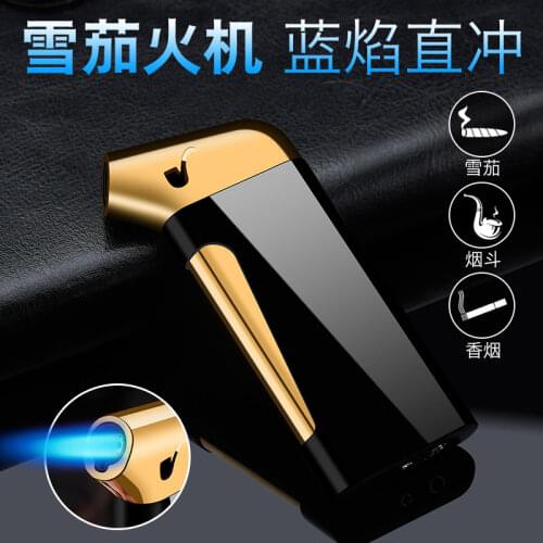 New creative blue flame direct blast lighters metal butane gas makes the torch pipe spray Mini welding gun cigar mens gadget