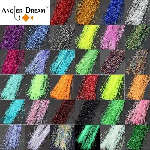 ANGLER DREAM Fly Tying Material Crystal Flash Holographic Fly Fishing Lure Flies 34 Color Fly Tying Materials Kit For Trout
