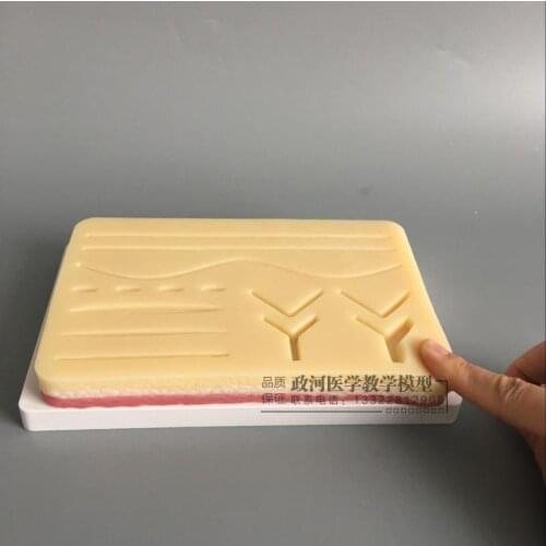 Silicone skin model suture practice Silicone stitching module with wound shape