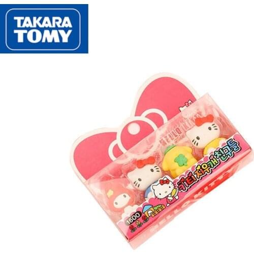TAKARA TOMY fashion cartoon Hello Kitty three-dimensional shape eraser pupils learning stationery prizes cute collectibles