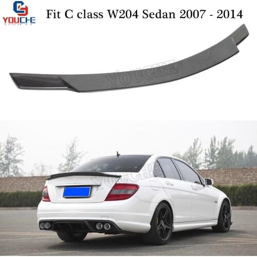 W204 Rear Spoiler Wing C74 Style Carbon Fiber Trunk Lip for Mercedes Benz C Class W204 4-door Sedan 2007 - 2014 C180 C250 C300
