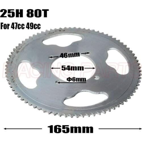 25H Rear Chain Sprocket 80T tooth 54mm /29mm For Pocket Dirt Bike ATV Quad Go Kart Buggy Scooter Minimoto Motorcycle