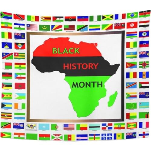 Green Showing African and Black Cultured Flags for History Tapestry Home Decor Wall Hanging for Living Room Bedroom Dorm 50x60