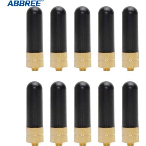 10PCS ABBREE AR-805S Mini Short Walki Talkie VHF UHF Antenna SMA-Female for Baofeng UV-5R 888S UV-9R Ham Radio Walkie Talkie