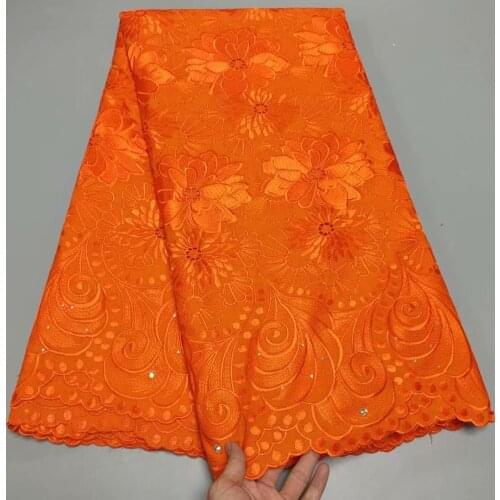 100%Cotton Swiss Voile Lace In Switzerland With Stones African Dry Lace Fabric High Quality Lace Fabric Dubai Fabric 5yards