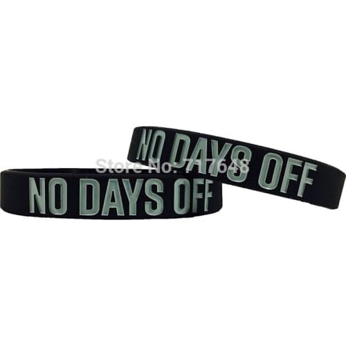 200PCS NO DAYS OFF wristband silicone bracelets free shipping by FEDEX