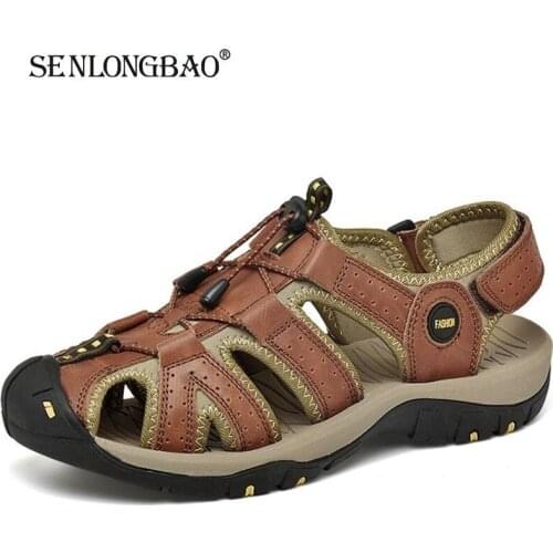 2020 New Mens Sandals Summer Leather Men Beach Sandals Rome Gladiator Sandals Men Casual Shoes Outdoor Mens shoes Big Size 48