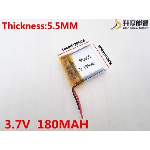 3.7V 180mAh 552020 Lithium Polymer Li-Po li ion Rechargeable Battery cells For Mp3 MP4 MP5 GPS