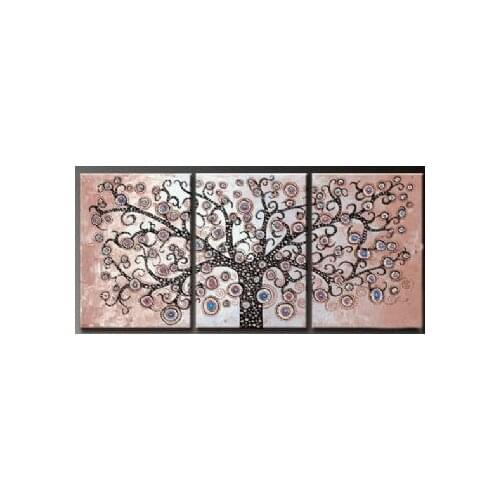 3pc Hand Painted Oil Painting Ancient Hope-Modern Oil Painting Floral Canvas Wall Art-Tree Wall Pictures for Living Rooms