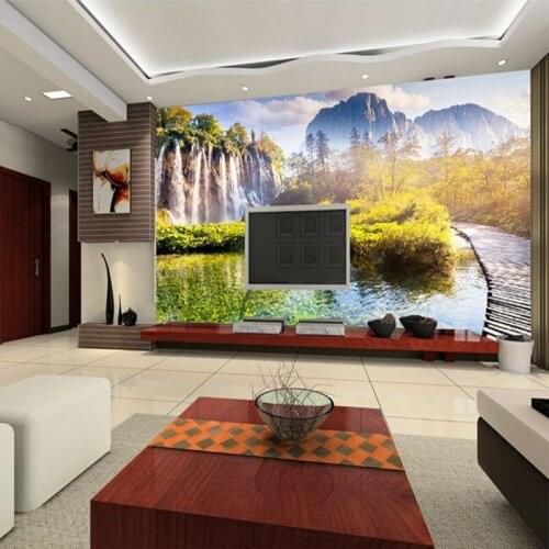 Custom 3d mural 3D stereo landscape Waterfall Scenic living room bedroom sofa TV background wallpaper mural