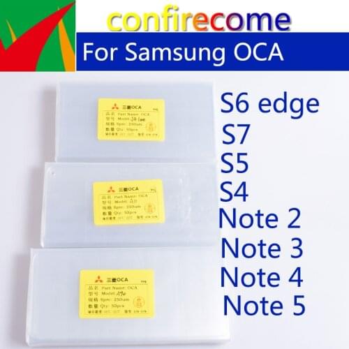 50pcs/Lot OCA Optical Clear Adhesive For Samsung Galaxy S6 Edge S7 S5 S4 Note 2 3 4 5 Note2 Note3 For Mitsubishi Film OCA Glue