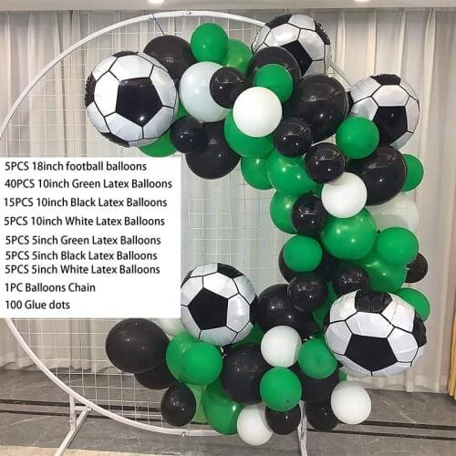 82pcs Soccer Party Balloon Garland Kit Boy World Cup Birthday Party Decorations Green Black Football Helium Air Gobos Kids Toys