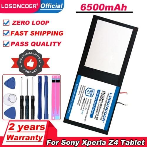 LOSONCOER 6500mAh LIS2210ERPX LIS2210ERPC Battery For Sony Xperia Z4 Tablet SGP712 SGP771 1291-0052 Batteries