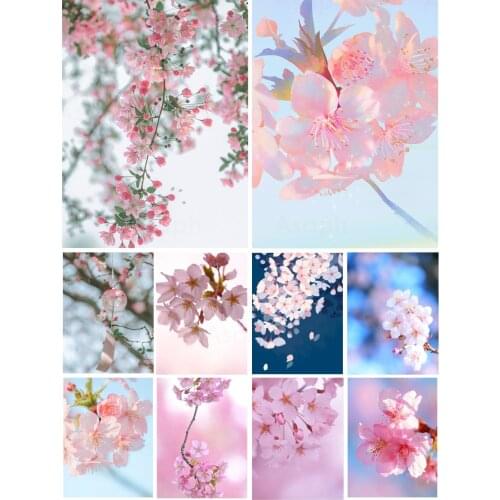 Flowers Peach Blossom Diy 5D Diamond Painting Full Square and Round Embroidery Mosaic Wall Art Handmade Home Decoration Gifts