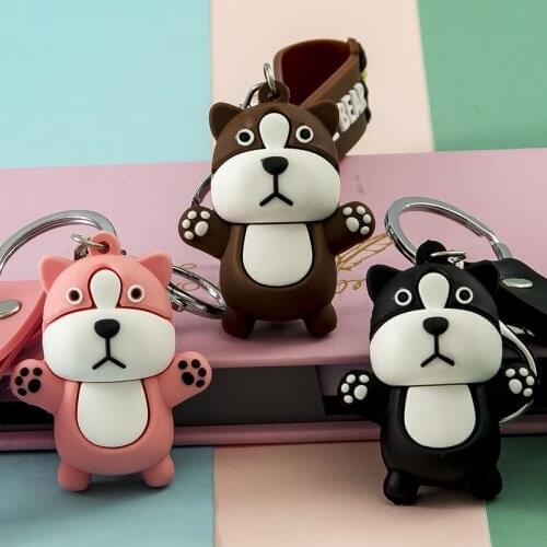 2021 Creative Cartoon Hug Bear Keychain Cute Male And Female School Bag Ornaments Couple Key Ring Fashion Car Accessories