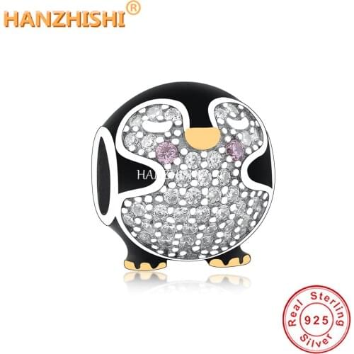 2021 Spring Collection 925 Sterling Silver Black Animal Birds Charm Beads Fit Original Pandora Charm Bracelet Necklace Jewelry
