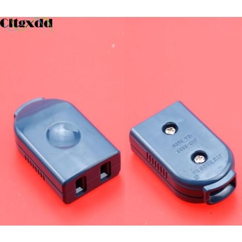 Cltgxdd 1pcs AC 10A 250V 2 pin Power socket Cable Cord Connector , 2Pin female power detachable plug jack