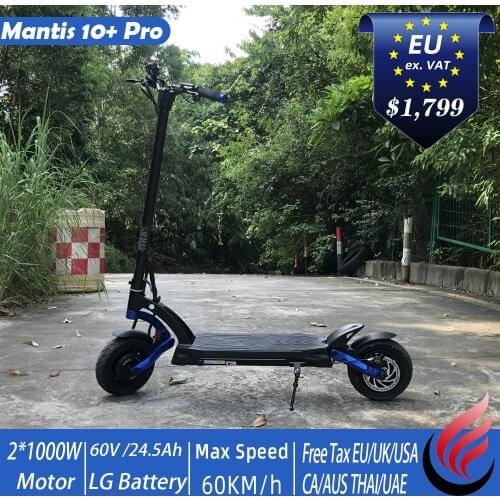 Kb Mantis10 pro+ Electric Scooter 2000W Dual Motor LG battery 60V 24.5Ah Foldable EY3 Display Hydraulic Brake City Scooter