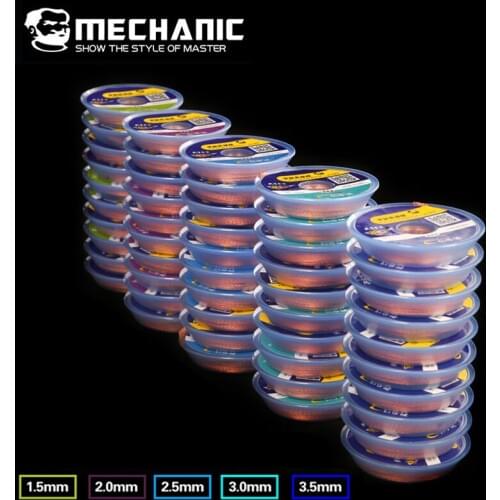 10pcs/lot MECHANIC Solder Wick Remover 1.5/2.0/2.5/3.0/3.5mm Environmentally Desoldering Wire Braid BGA Soldering Repair Tools