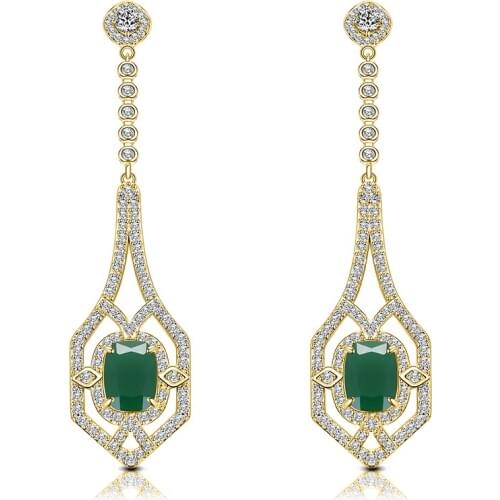 Exquisite Vintage Series Of Copper Long Drop Earrings For Womens Fashion Jewelry Temperament Wedding Party High Quality Jewelry