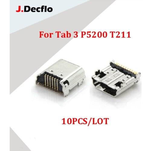 JDecflo 10Pcs/Lot Micro USB Charging Port Connector Socket For Samsung Galaxy Tab 3 7.0 P5200 I9200 I9202 T211 T210 T230 T231